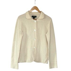Brooks Brothers Pure Cashmere Cream Button Long Sleeve Cardigan Sweater Large
